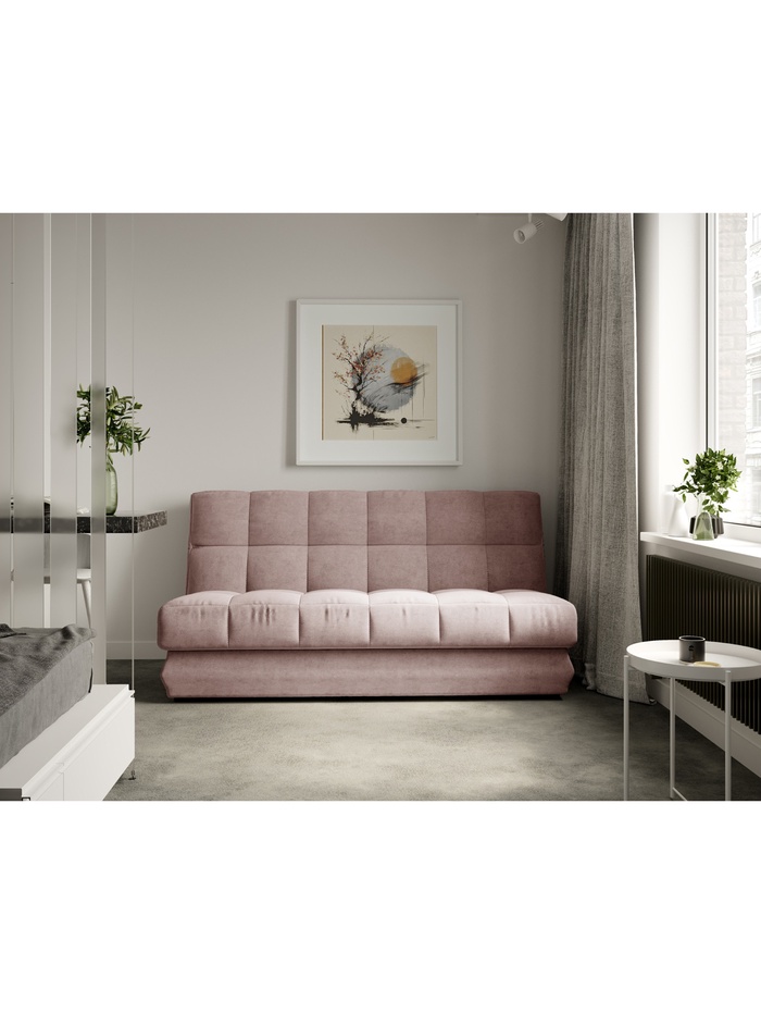 Диван прямой «Фишт», пружинный блок, книжка, цвет пудровый ultra rose